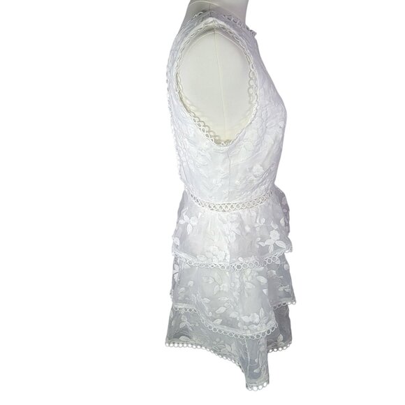 Lulus White Look So Sweet White Embroidered Lace Mini Dress Size S - Picture 2 of 8